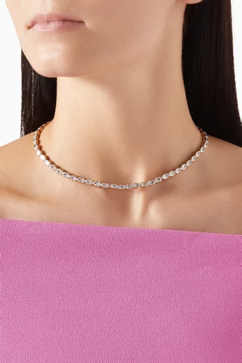 قلادة تنس ريفيرا معدن مطلي بلون ذهبي