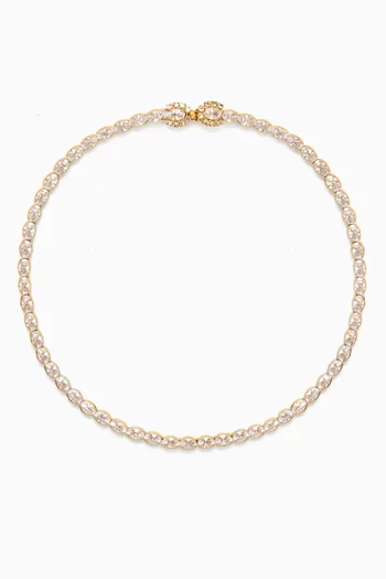 قلادة تنس ريفيرا معدن مطلي بلون ذهبي