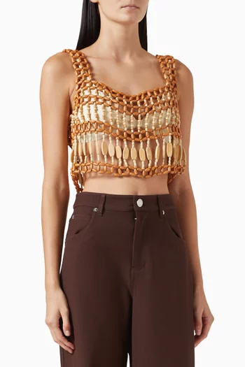 Thatch Bead-embellished Top