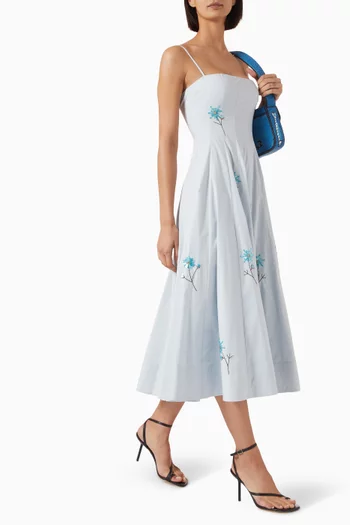 Wylie Midi Dress in Cotton-poplin