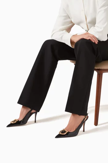 Sara Maxi Gancini Slingback Pumps in Patent Leather