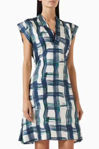 Tartan Midi Dress in Organic Silk