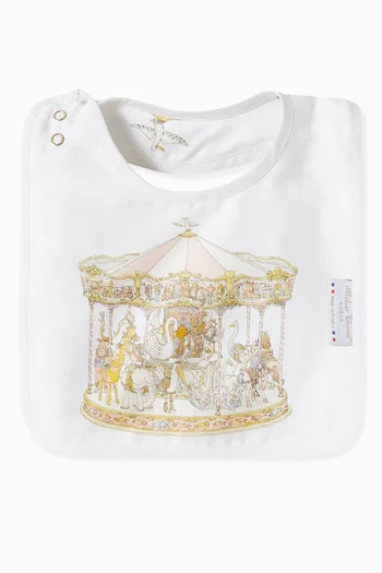 Carousel Printed Bib in Satin