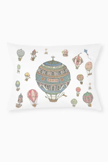 Hot Air Balloon-print Cushion in Cotton-satin