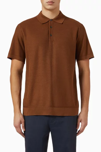 Polo Shirt in Silk & Cotton