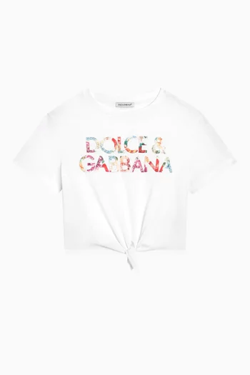 Knotted T-shirt in Cotton