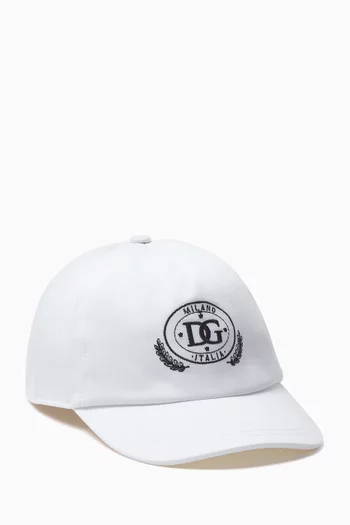 Twill Peaked Baseball Cap in Cotton