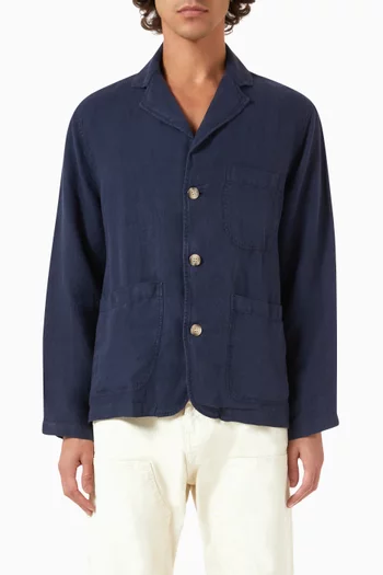 Button Blazer in Linen