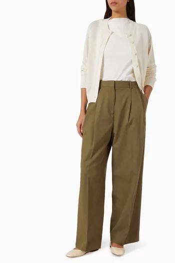 Wide-leg Pants in Cotton Twill