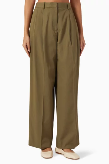 Wide-leg Pants in Cotton Twill