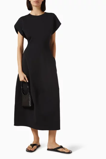 Sculpted Midi Dress in Cotton