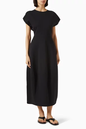 Sculpted Midi Dress in Cotton