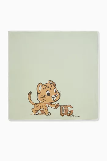 Lion-print Baby Blanket in Cotton