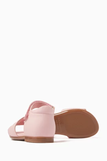 Logo Sandals in Leather