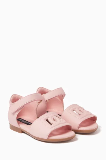 Logo Sandals in Leather