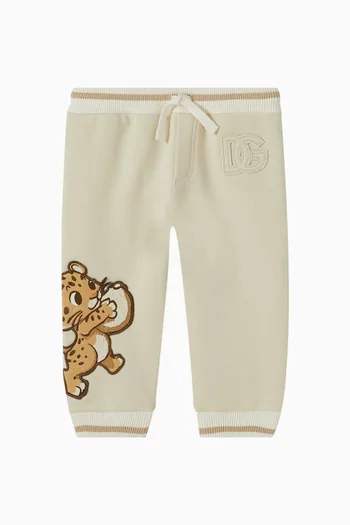 Leopard Sweatpants in Cotton-fleece