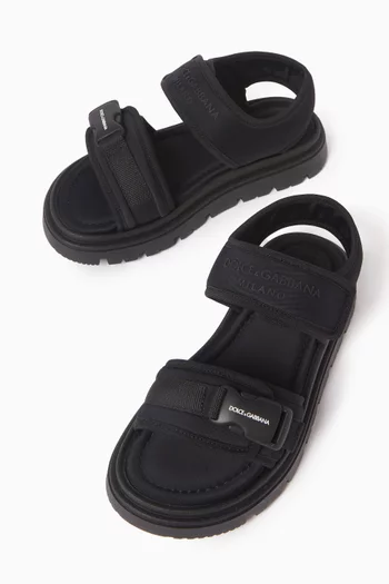 Logo Velcro Strap Sandals