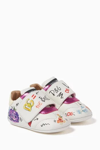 Monogram Allover Print Sneakers in Leather