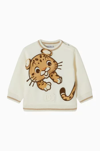 Leopard Sweatshirt in Cotton-fleece