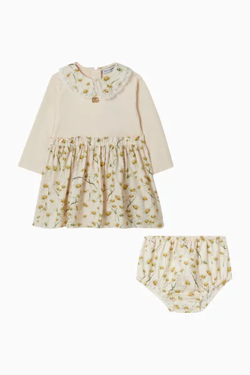 فستان بنقشة زهور قطن رايون