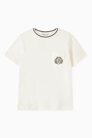 Logo Crest-embroidered T-shirt in Cotton