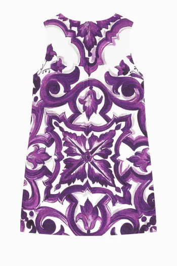 Sleeveless Majolica-print Dress