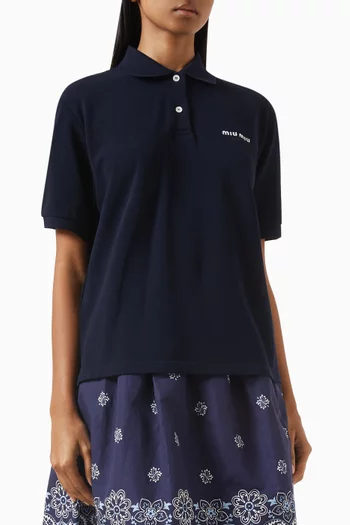 Logo Polo Shirt in Cotton Piqué