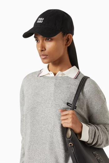 Logo-embroidered Baseball Cap in Denim