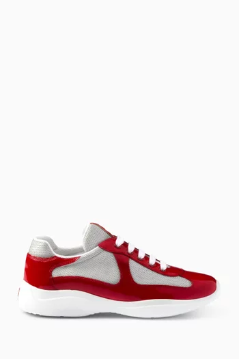 America's Cup Sneakers in Patent Leather & Technical Fabric