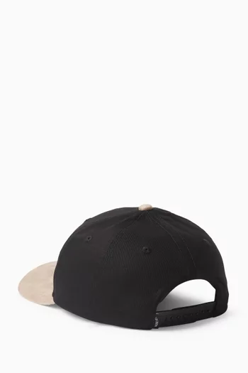 Brad Logo Baseball Cap in Cotton & Suede