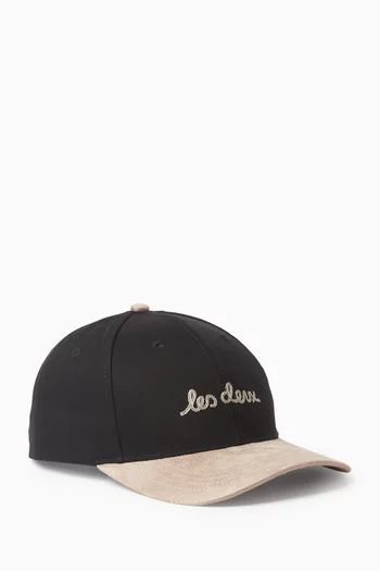 Brad Logo Baseball Cap in Cotton & Suede