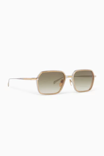 Admiral Rectangular Sunglasses in Titanium