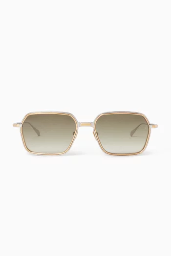 Admiral Rectangular Sunglasses in Titanium
