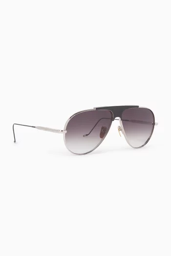Kyosho Daido Aviator Sunglasses in Titanium