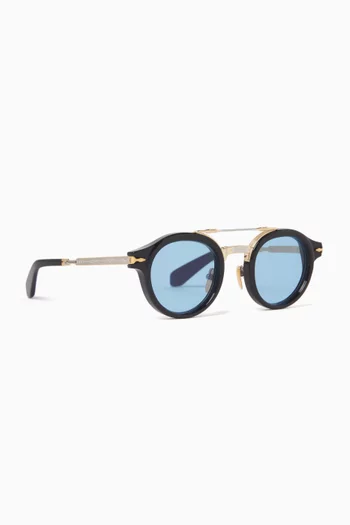Delage Round-frame Sunglasses in Titanium
