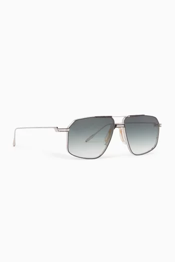 Jagger Aviator Sunglasses in Titanium