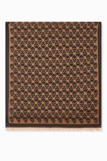 Skull-print Scarf in Silk-blend