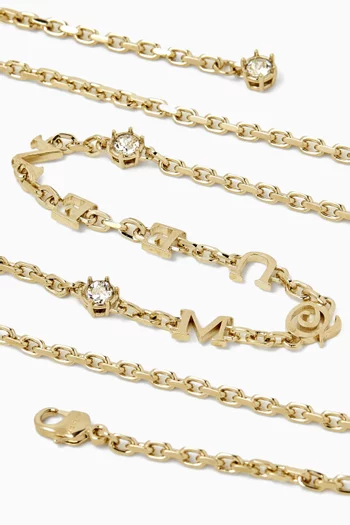 Logo Necklace in Gold-tone Brass