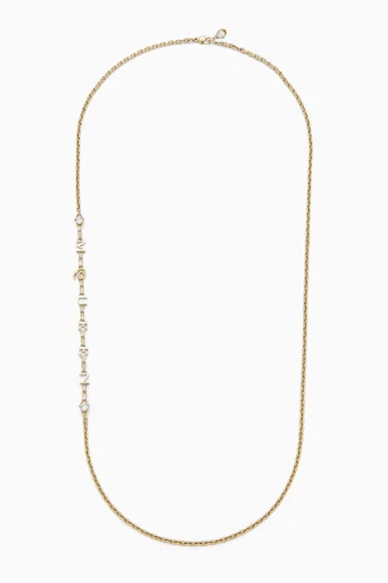 Logo Necklace in Gold-tone Brass