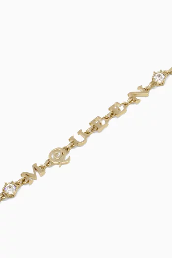 Logo Chain Bracelet in Gold-tone Brass