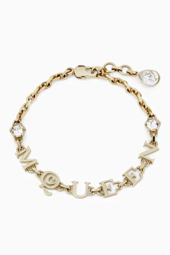 Logo Chain Bracelet in Gold-tone Brass