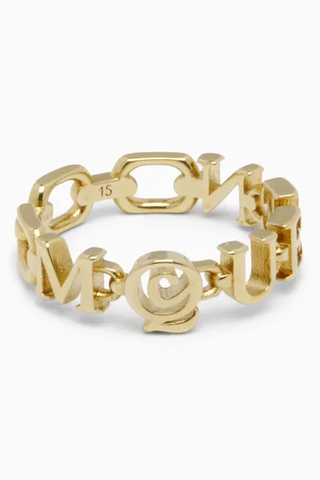 Logo Ring in Gold-tone Brass