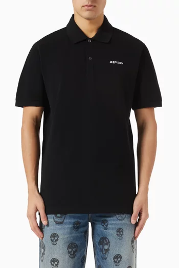 Embroidered Logo Polo Shirt in Cotton