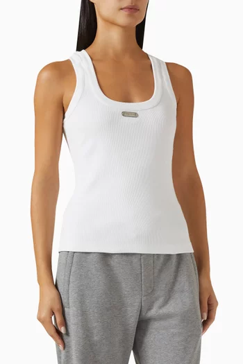 Logo Tank Top in Rib-knit