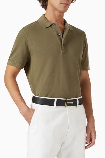 T-buckle Reversible Belt in Leather
