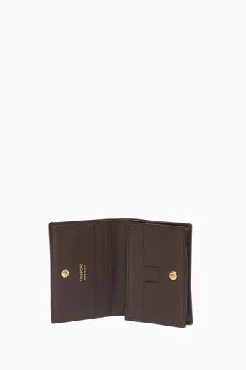 Padlock Compact Wallet in Grained Leather