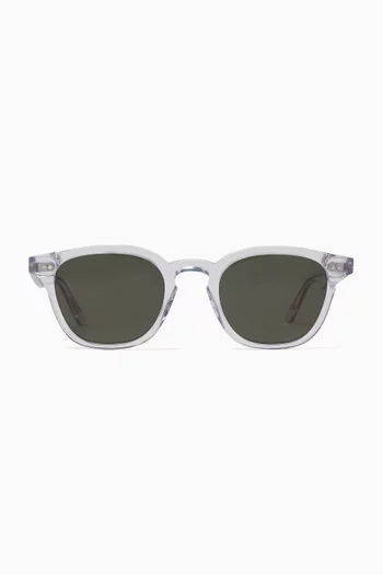 River Round Sunglasses in Havana Acetate