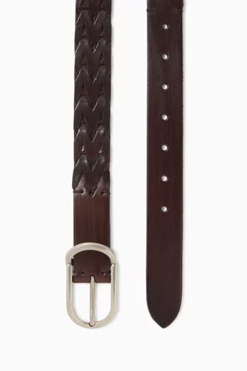 Braided Belt in Leather