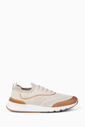 Sneakers in Cotton Chiné Knit