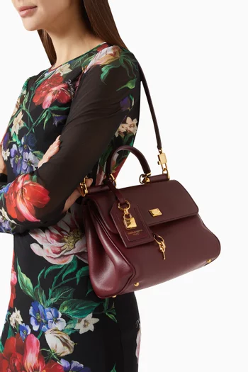 Small My Sicily Top-handle Bag in Leather